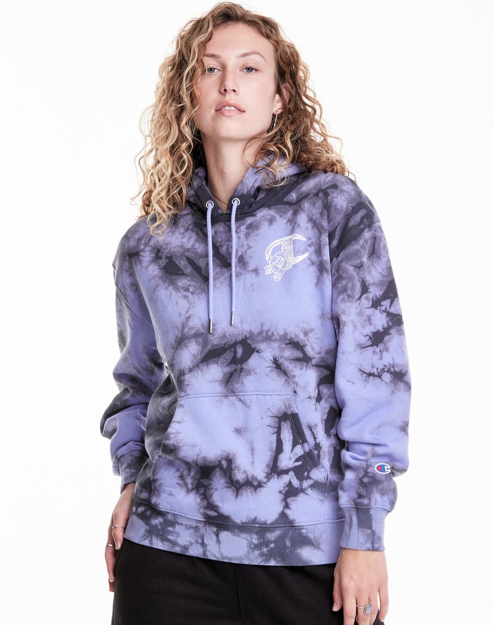 Champion Hoodie Dames - Blauw/Zwart - Galaxy Dye ( 194237-YVS )